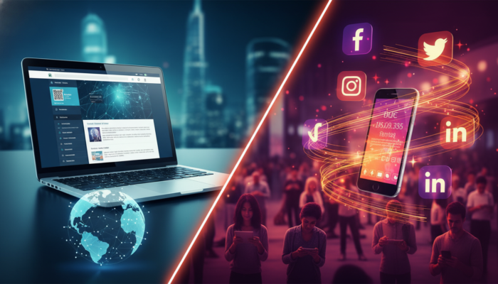 Site vs Redes Sociais