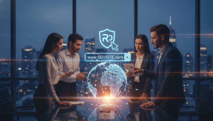 registro de domínio de um site