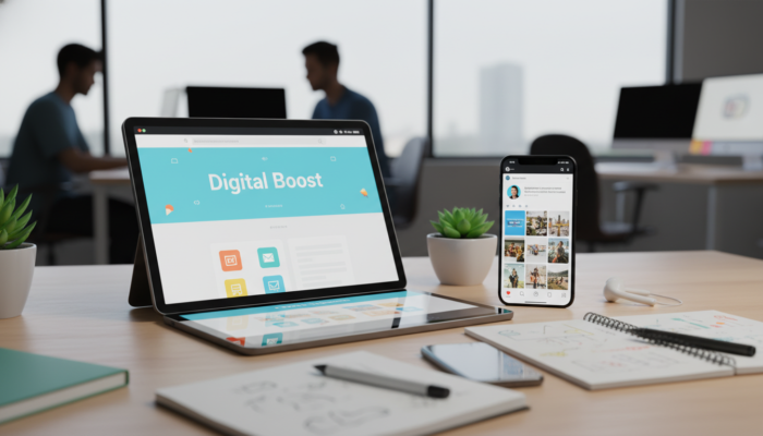 presença digital com website e instagram